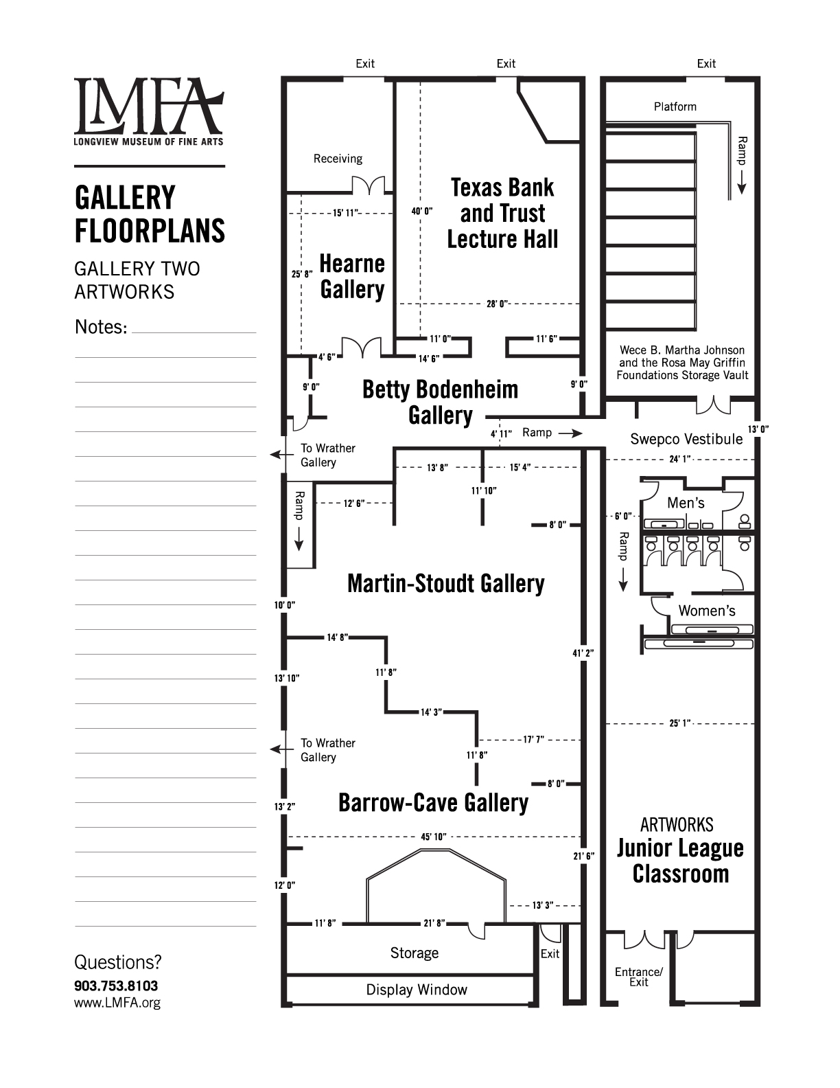 Gallery Floor Plans Longview Museum of Fine Arts