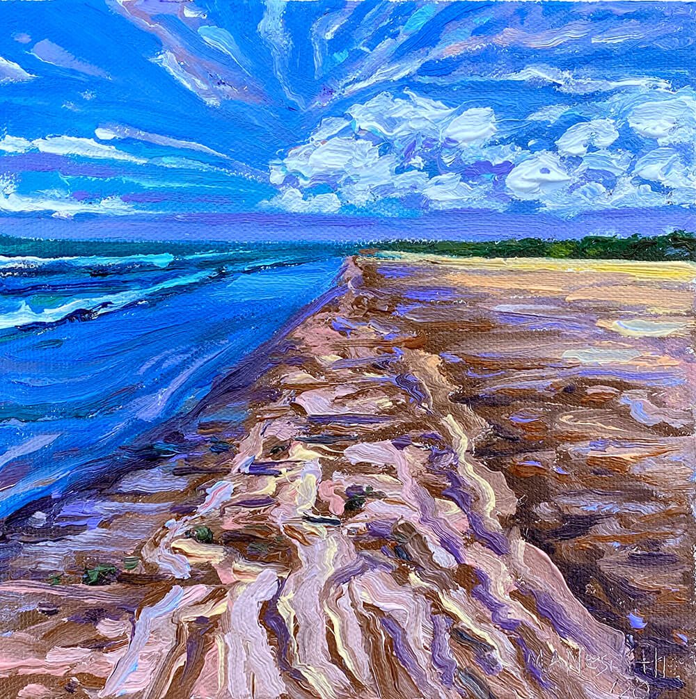 Mark Nesmith_Beach Walk_oil on canvas_8x8_2020