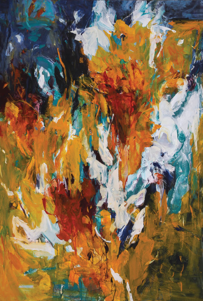 Connie Connally – Wild Matilija II 2019 44×30 oil on canvas_CMYK