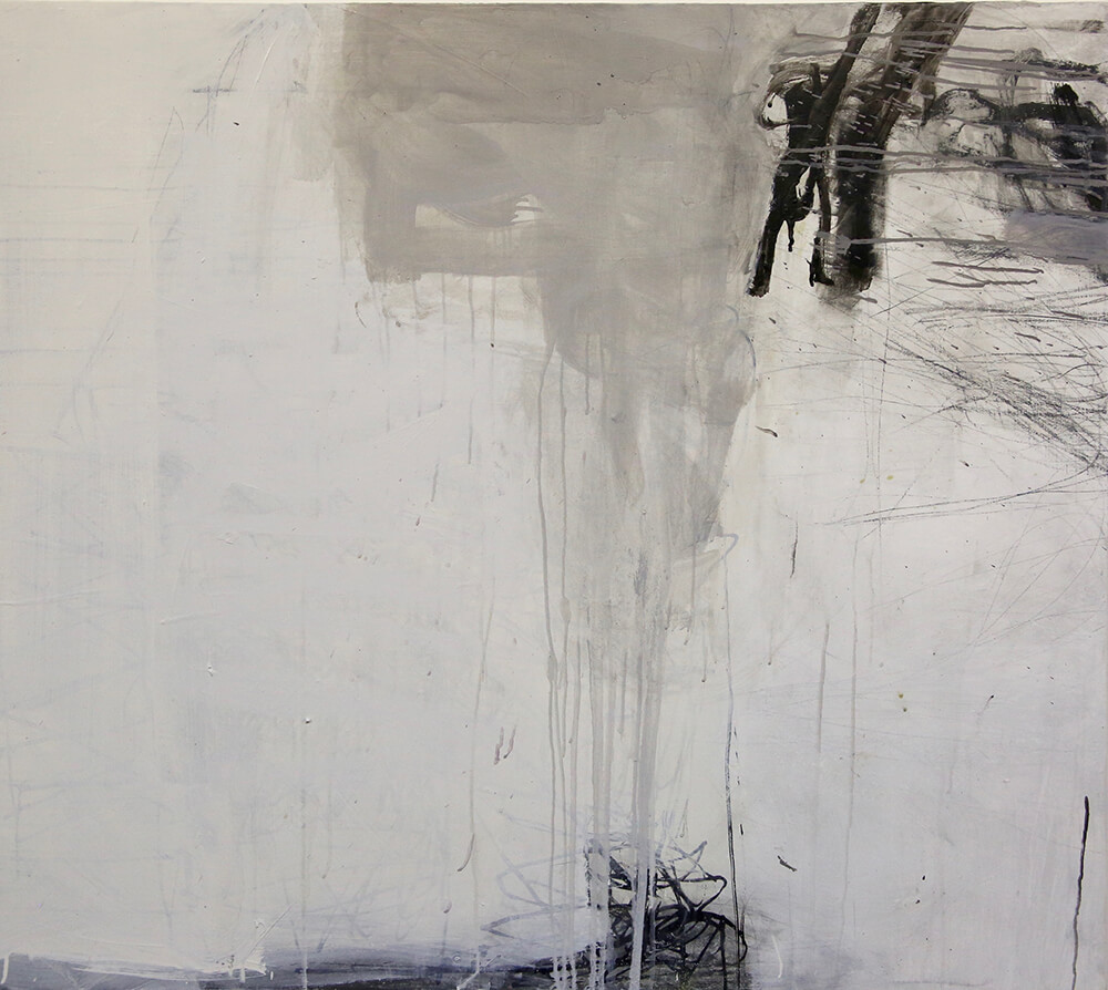 Jeri Ledbetter – Resistere, oil, crayon, graphite on birch, 40 x45